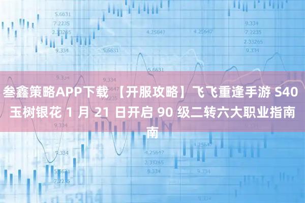 叁鑫策略APP下载 【开服攻略】飞飞重逢手游 S40 玉树银花 1 月 21 日开启 90 级二转六大职业指南